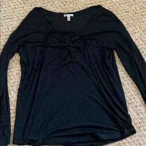 pink long sleeve tie up